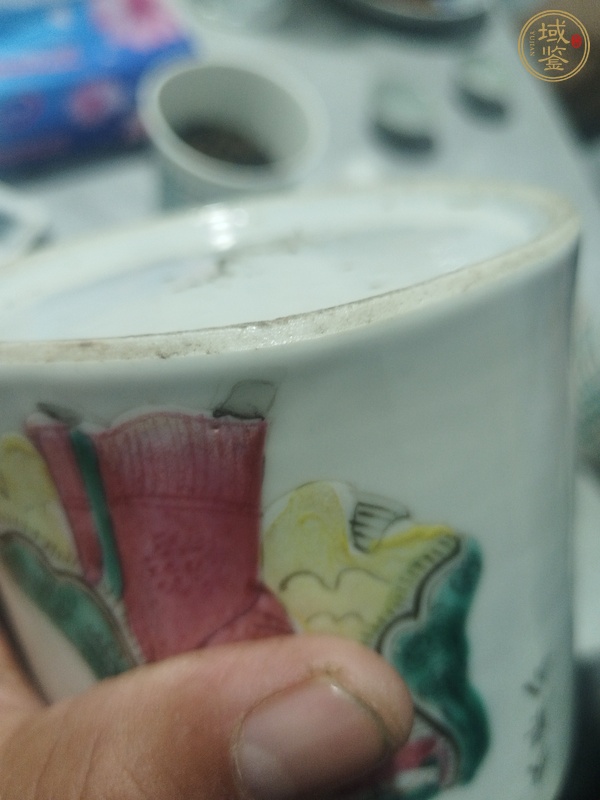 古玩陶瓷粉彩無雙譜蓋缸真品鑒賞圖