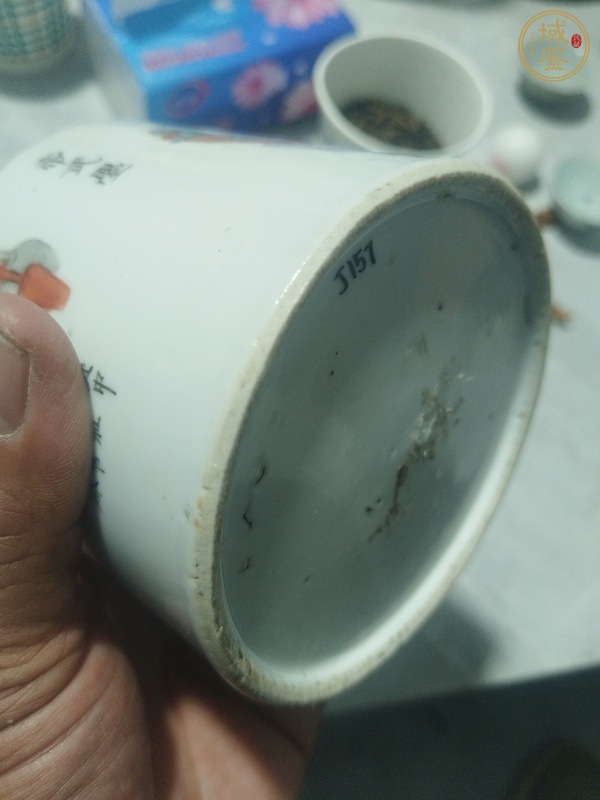 古玩陶瓷粉彩無雙譜蓋缸真品鑒賞圖
