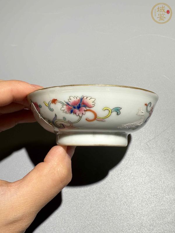 古玩陶瓷清光緒至民國粉彩龍鳳呈祥紋小盤真品鑒賞圖