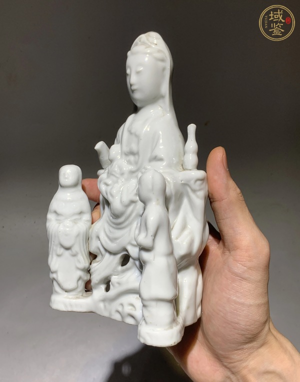 古玩陶瓷清.德化窯白釉送子觀音像真品鑒賞圖