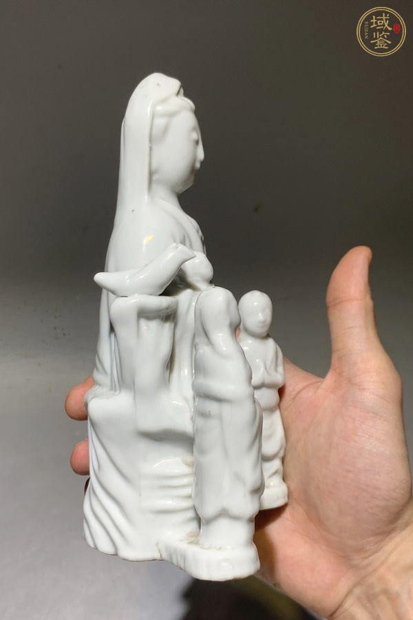 古玩陶瓷清.德化窯白釉送子觀音像真品鑒賞圖