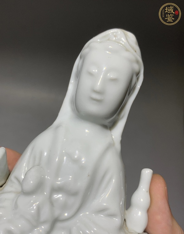 古玩陶瓷清.德化窯白釉送子觀音像真品鑒賞圖