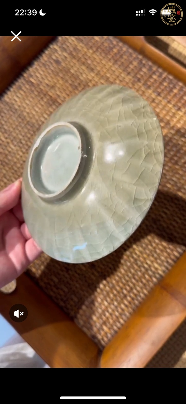 古玩陶瓷龍泉青瓷盤真品鑒賞圖