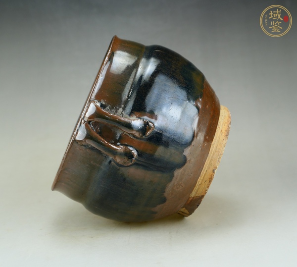 古玩陶瓷耀州窯兔毫釉四系罐真品鑒賞圖