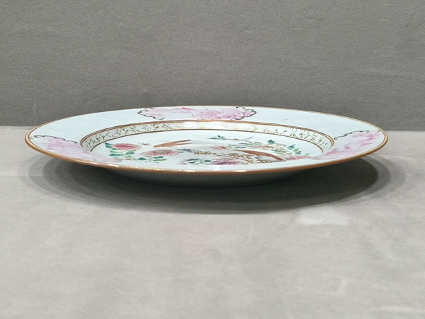 古玩陶瓷清雍正·雍正廣彩洞石花鳥紋盤拍賣,當前價格1838元