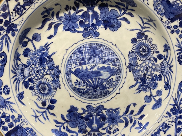 古玩陶瓷清康熙·青花花卉紋盤拍賣,當前價格1156元