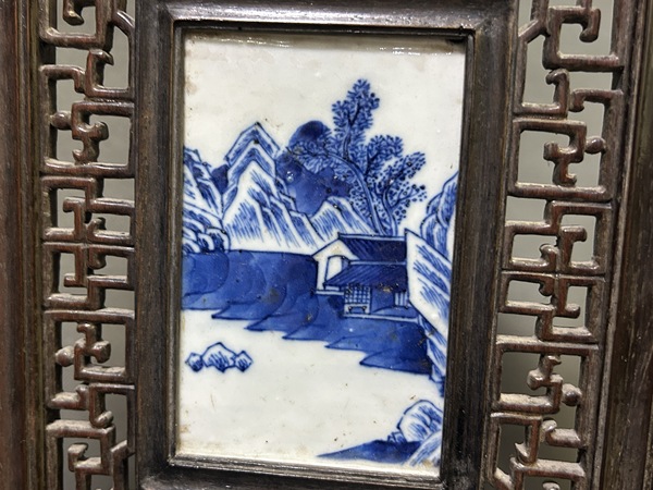 古玩陶瓷清晚·青花山水人物故事紋屏風拍賣,當前價格11968元