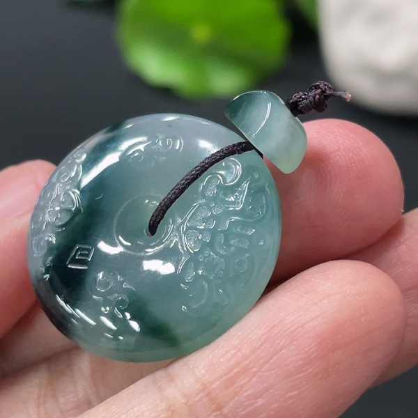 古玩玉器天然翡翠“平安扣”拍賣，當前價格1580元