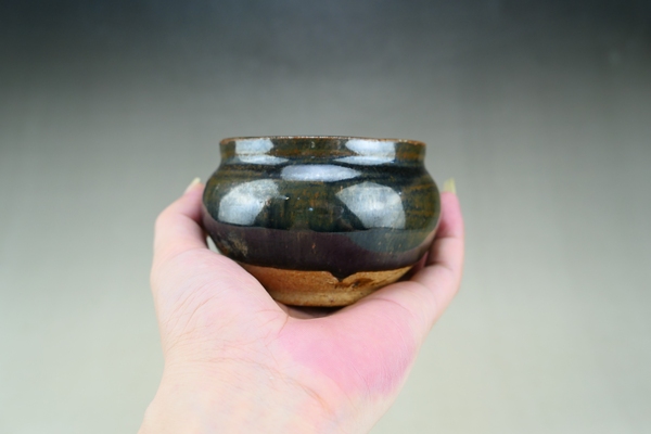 古玩陶瓷明代.兔毫釉水盂（文房雅器）拍賣，當前價格34元