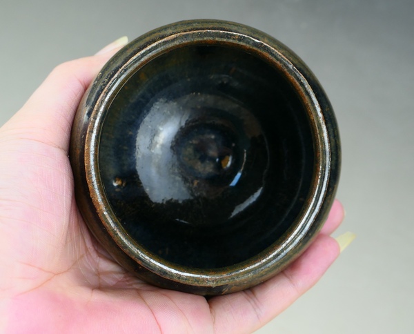 古玩陶瓷明代.兔毫釉水盂（文房雅器）拍賣，當前價格34元