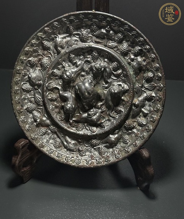古玩銅器唐·海獸葡萄鏡真品鑒賞圖