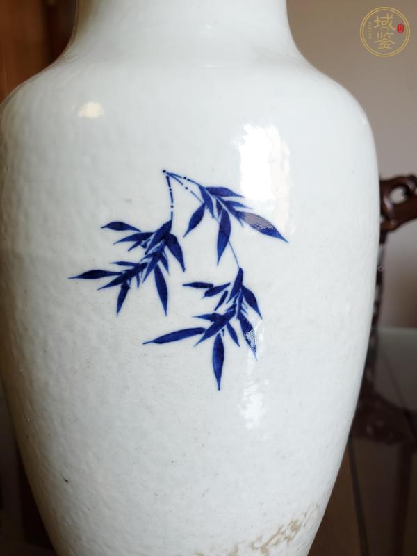 古玩陶瓷青花三星高照圖撇口瓶真品鑒賞圖