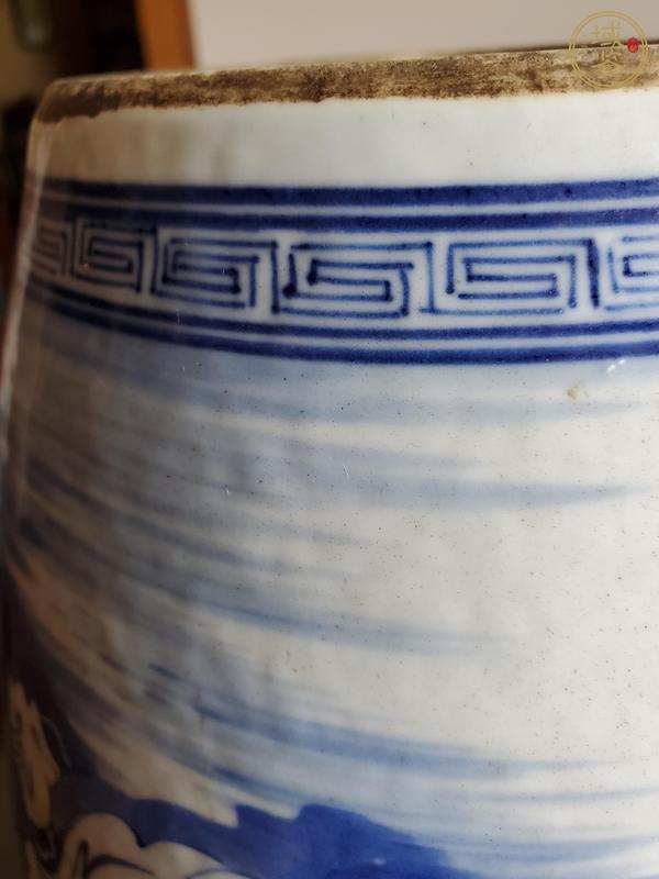 古玩陶瓷青花三星高照圖撇口瓶真品鑒賞圖