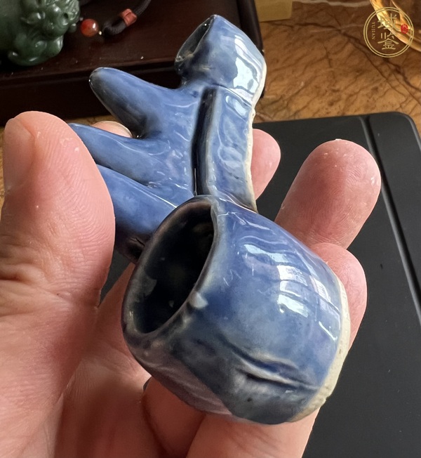 古玩陶瓷藍釉筆山真品鑒賞圖