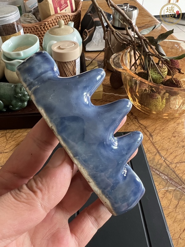 古玩陶瓷藍釉筆山真品鑒賞圖