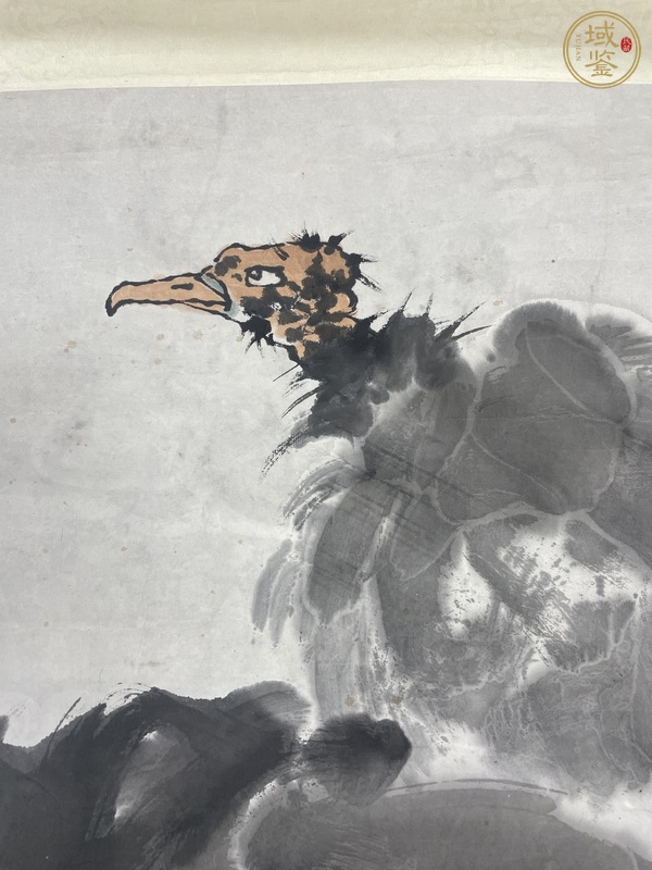 古玩字畫潘天壽款禿鷲真品鑒賞圖