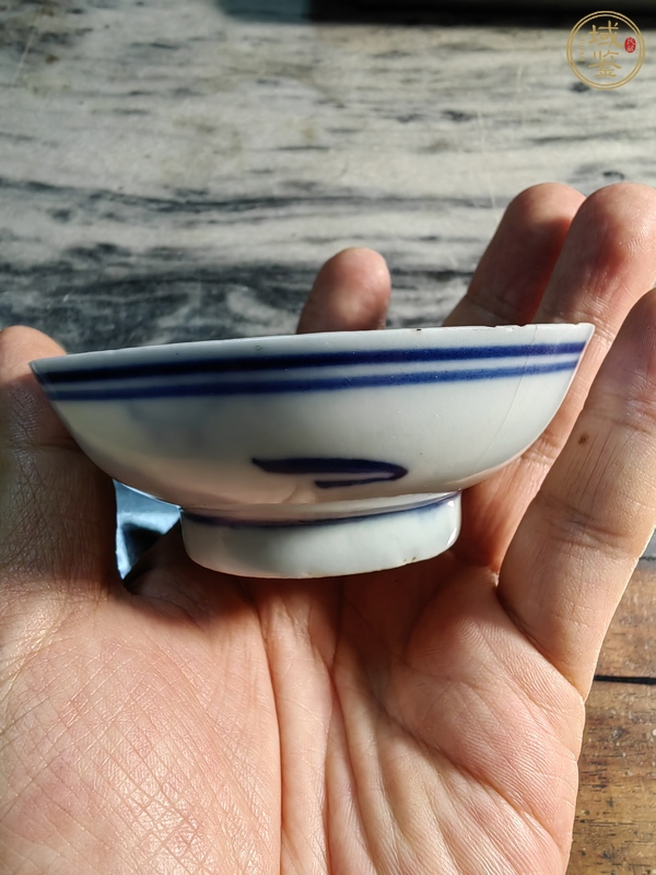 古玩陶瓷三星高照圖青花盤真品鑒賞圖