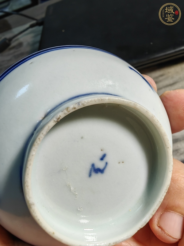 古玩陶瓷三星高照圖青花盤真品鑒賞圖