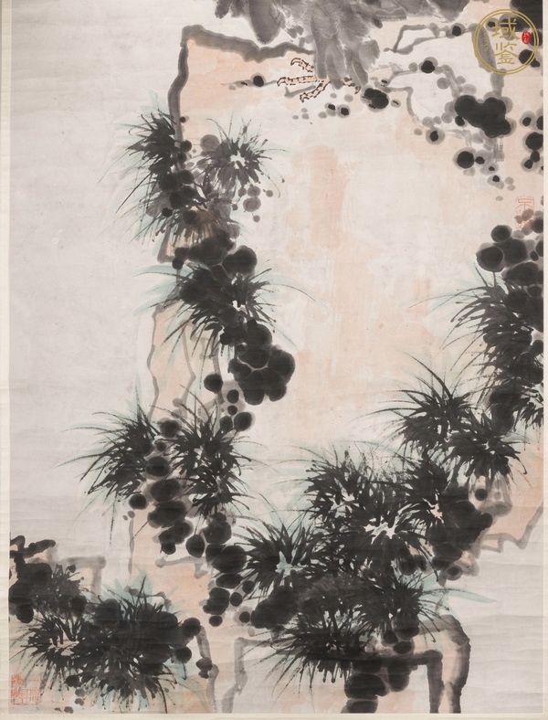 古玩字畫潘天壽款禿鷲真品鑒賞圖