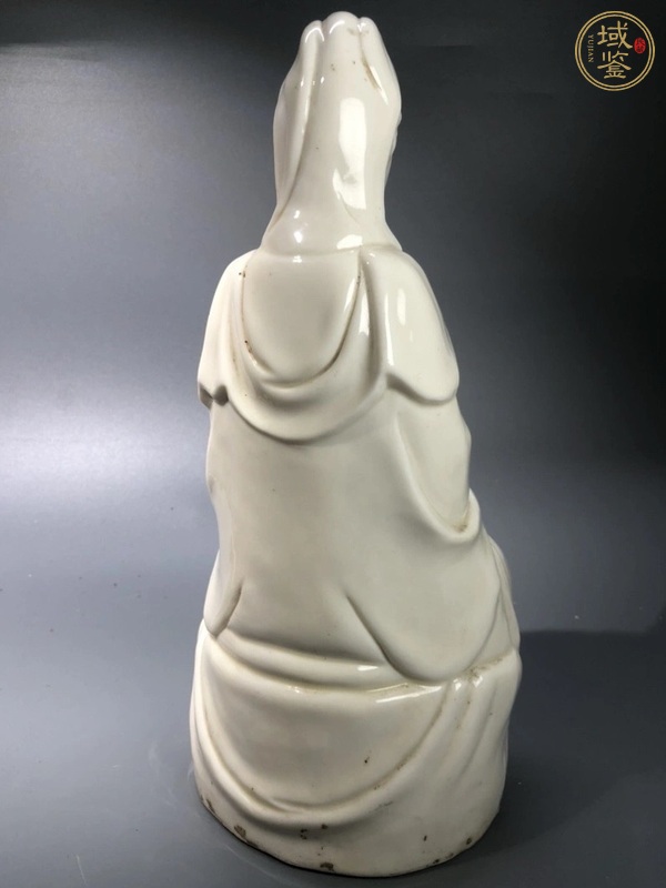 古玩陶瓷白釉觀音瓷塑真品鑒賞圖