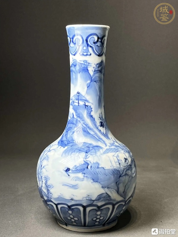 古玩陶瓷青花長頸瓶真品鑒賞圖