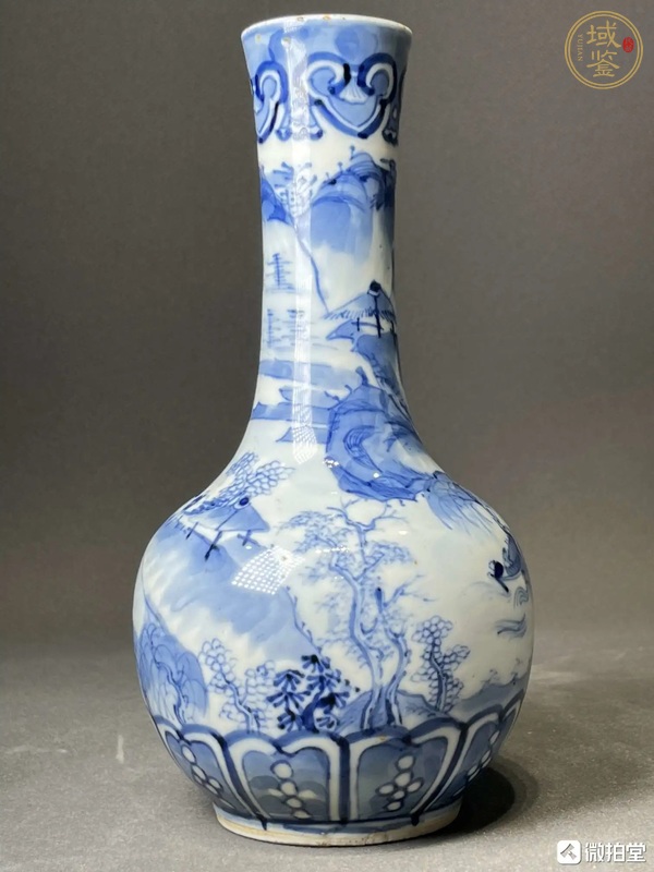 古玩陶瓷青花長頸瓶真品鑒賞圖