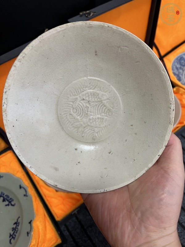 古玩陶瓷影青模印雙魚碗真品鑒賞圖
