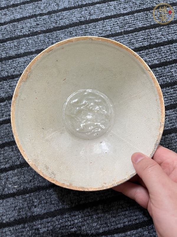 古玩陶瓷雙魚紋影青印花碗真品鑒賞圖
