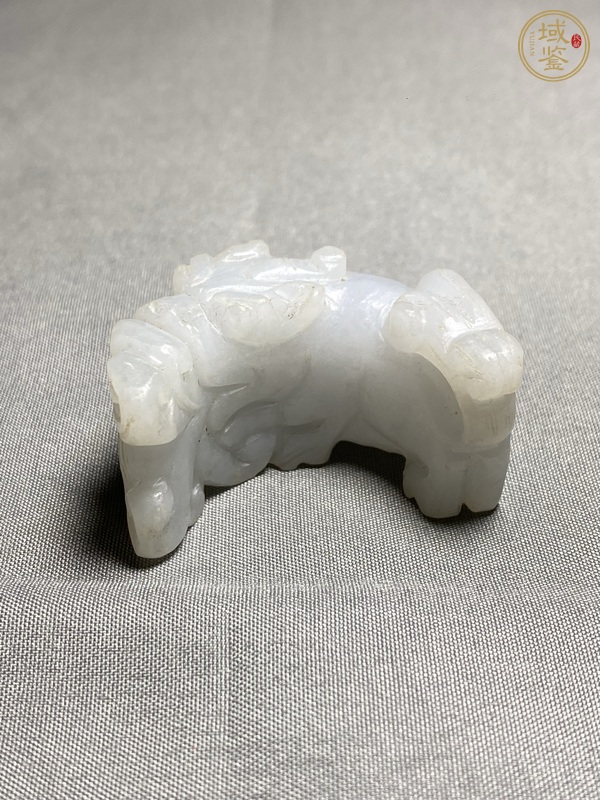 古玩玉器翡翠雕“瑞獸”把件真品鑒賞圖
