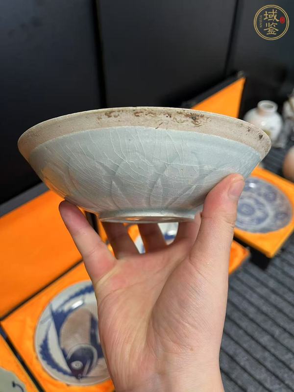 古玩陶瓷湖田窯蓮瓣紋碗真品鑒賞圖