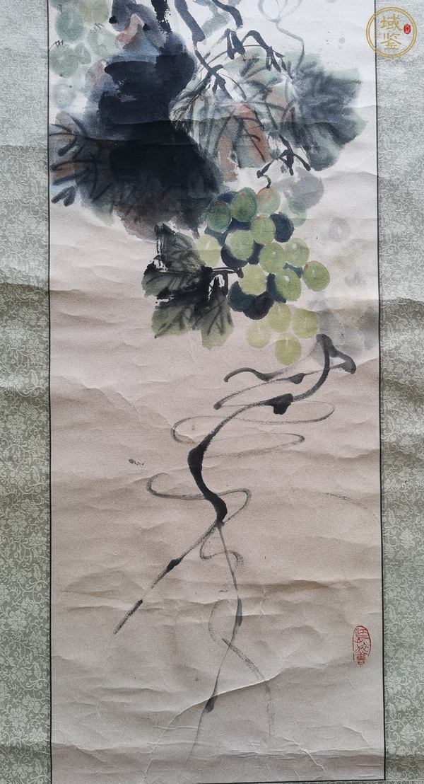 古玩字畫靜蕾款寫意葡萄真品鑒賞圖