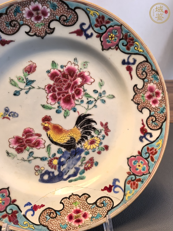 古玩陶瓷乾隆粉彩大吉圖盤真品鑒賞圖