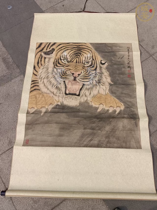 古玩字畫吳龍鱗《虎》真品鑒賞圖