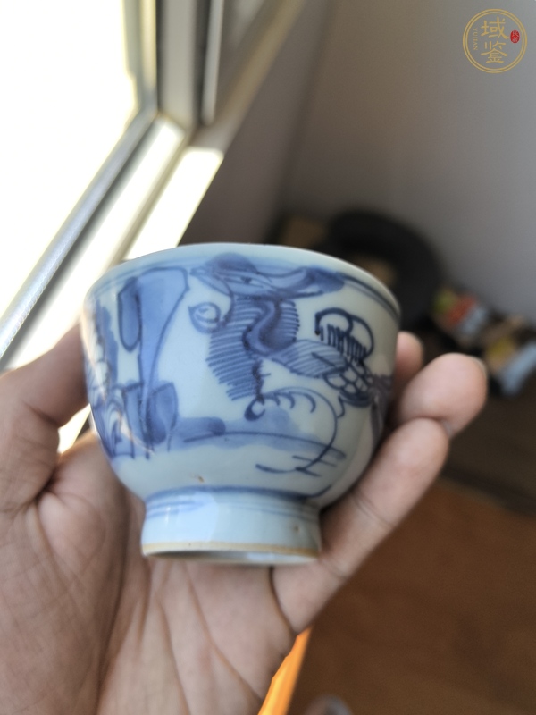古玩鳳紋青花杯真品鑒賞圖