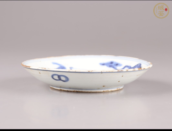 古玩松鶴紋青花盤真品鑒賞圖