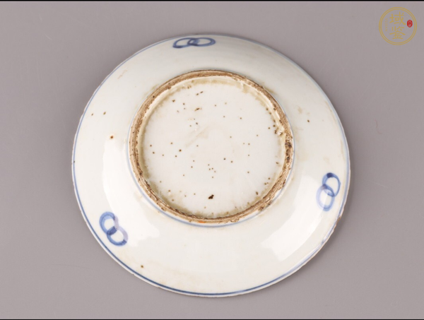 古玩陶瓷松鶴紋青花盤真品鑒賞圖