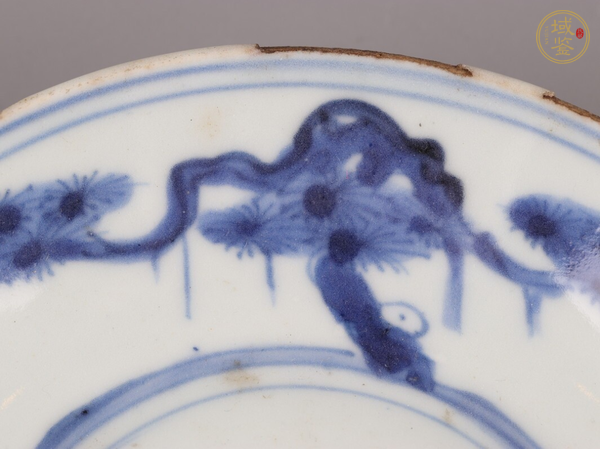 古玩陶瓷松鶴紋青花盤真品鑒賞圖