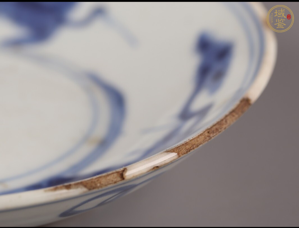 古玩陶瓷松鶴紋青花盤真品鑒賞圖