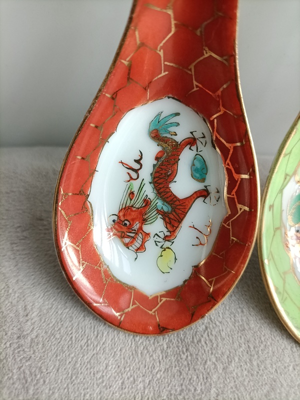 古玩陶瓷粉彩描金龍紋勺拍賣，當前價格299元