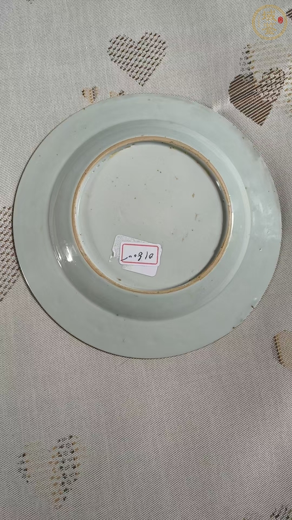 古玩陶瓷五彩花卉描金盤真品鑒賞圖