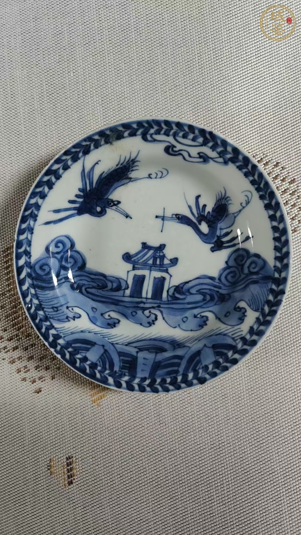 古玩陶瓷青花花鳥紋盤真品鑒賞圖