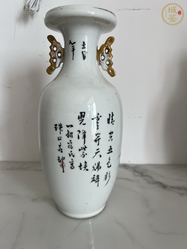 古玩陶瓷麒麟送子燈籠瓶真品鑒賞圖