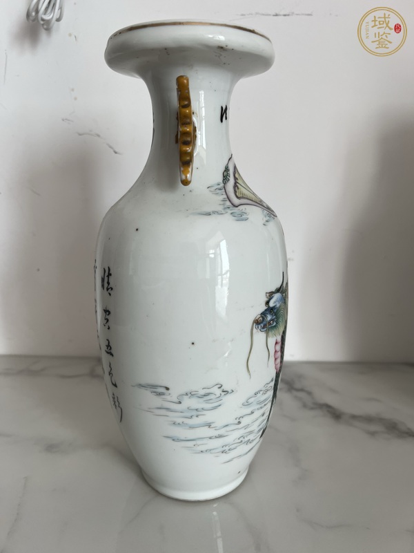 古玩陶瓷麒麟送子燈籠瓶真品鑒賞圖