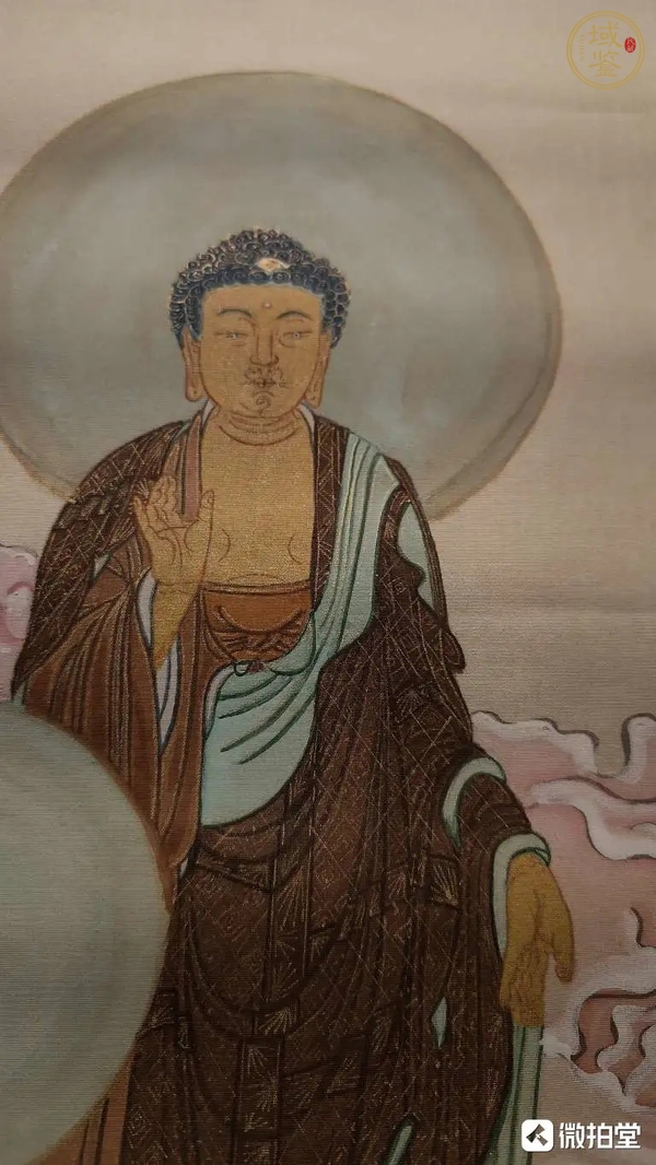 古玩字畫佚名工筆重彩釋迦摩尼造像真品鑒賞圖