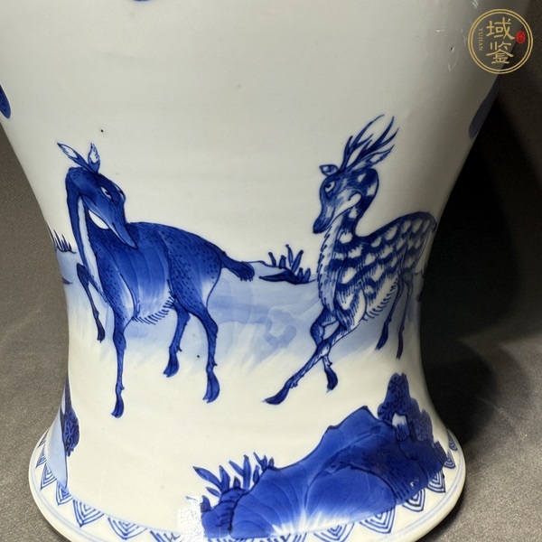 古玩陶瓷鶴鹿同春青花鳳尾尊真品鑒賞圖