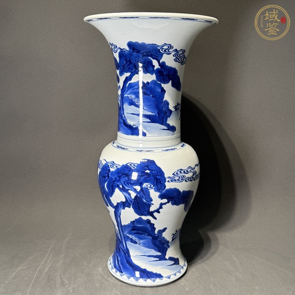 古玩陶瓷鶴鹿同春青花鳳尾尊真品鑒賞圖