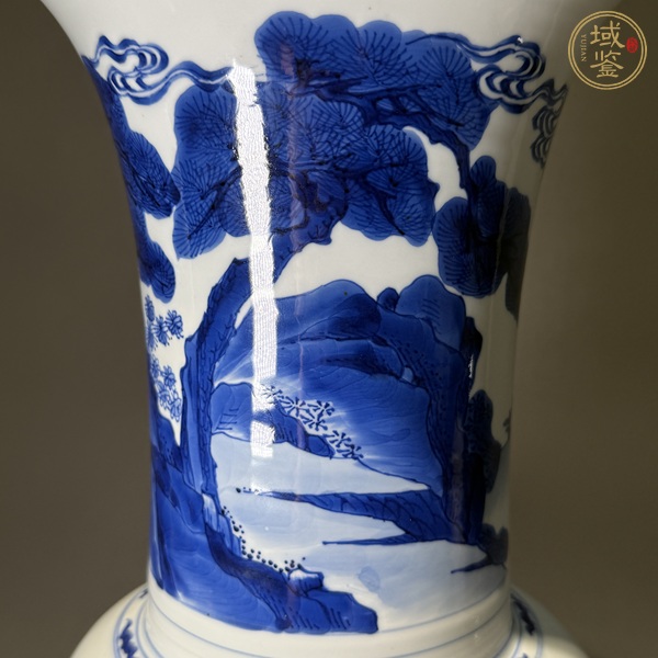 古玩陶瓷鶴鹿同春青花鳳尾尊真品鑒賞圖