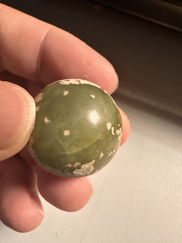 古玩玉器和田玉做舊玉珠拍賣,當前價格20元