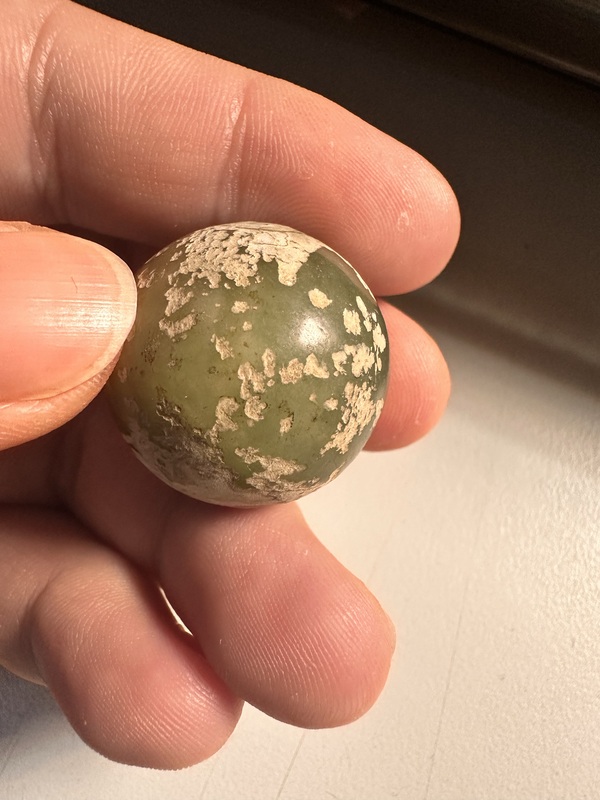 古玩玉器和田玉做舊玉珠拍賣,當前價格20元