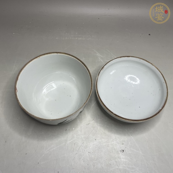 古玩陶瓷墨彩花鳥紋蓋缸真品鑒賞圖